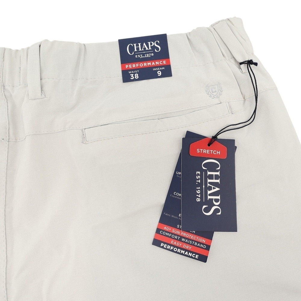 Chaps Performance‎ Mens Shorts 38 Grey Stretch Comfort Waistband NEW MSRP $65